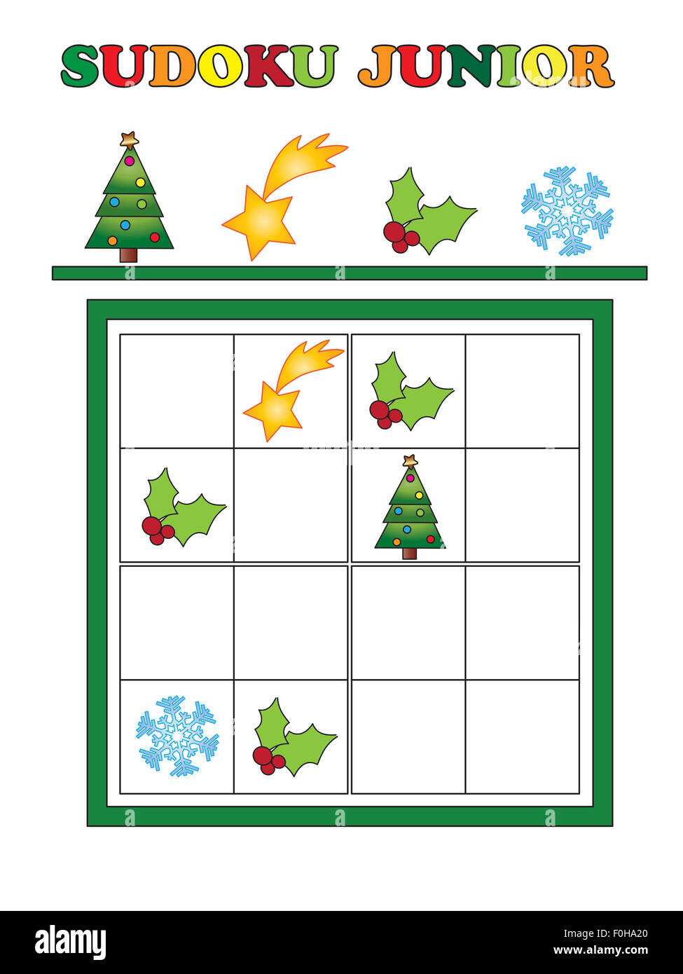 Jeu pour les enfants pour Noël : junior sudoku Photo Stock - Alamy