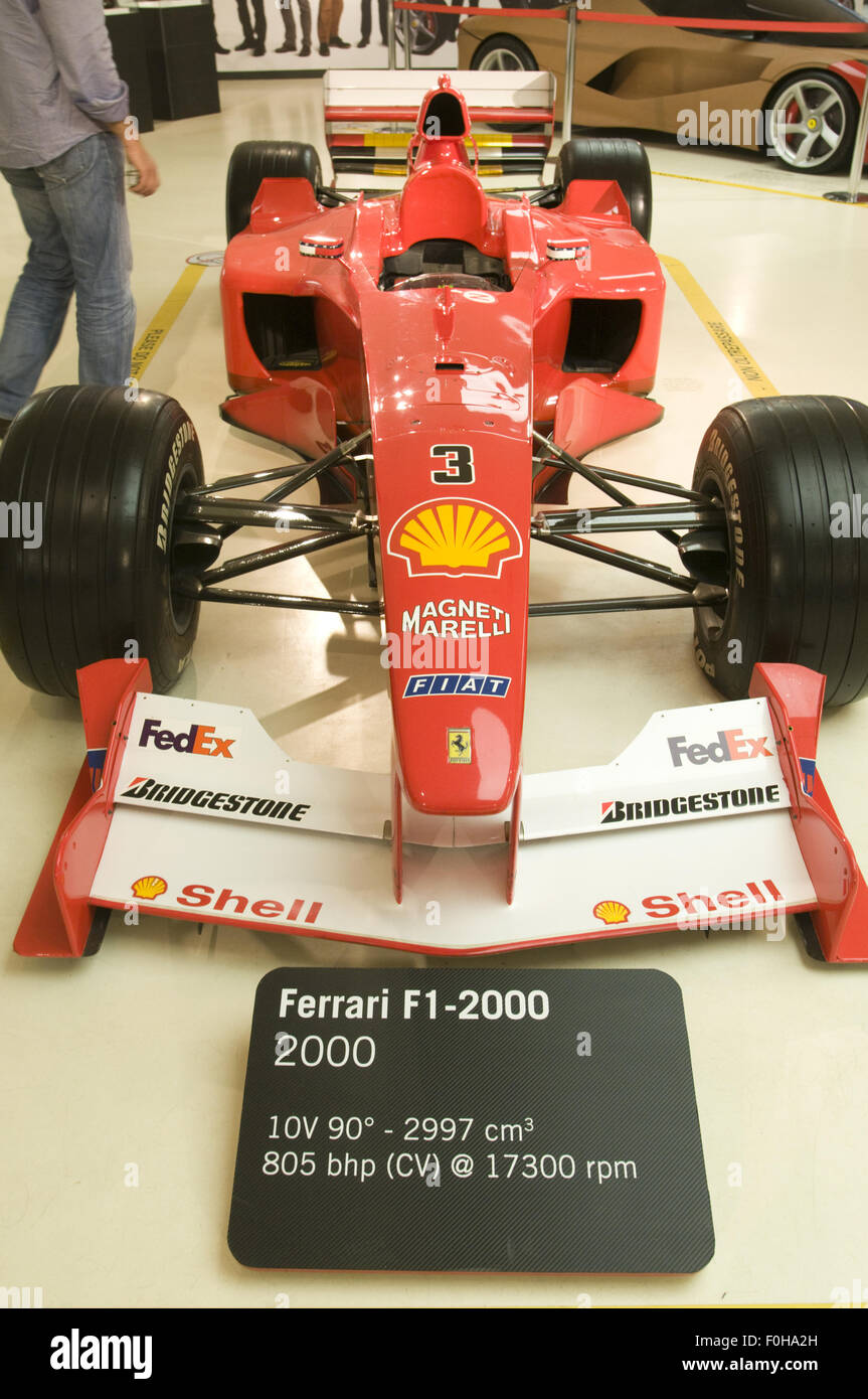 Musée Ferrari (Musée Ferrari à Maranello, Italie). Ferrari F1 - 2000. Banque D'Images
