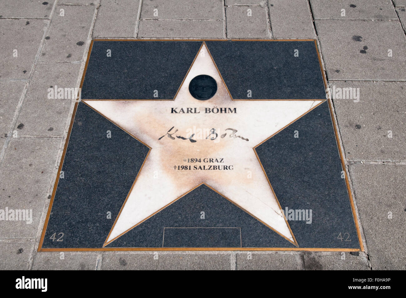 Un style Hollywood star commémorant l'orchestre autrichien Karl August Leopold Böhm à Vienne, Autriche Banque D'Images