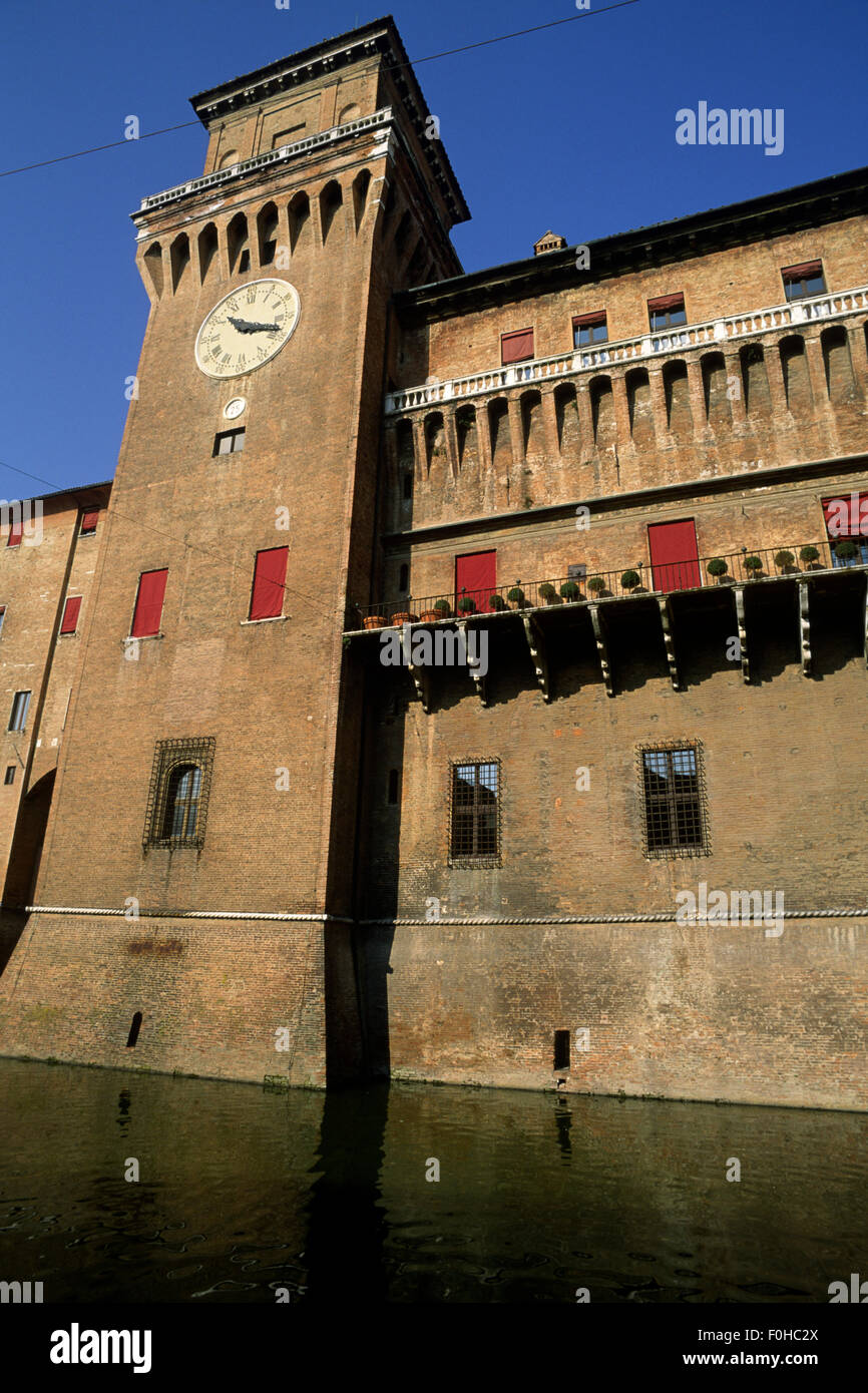 Italie, Emilie Romagne, Ferrare, Castello Estense château Banque D'Images