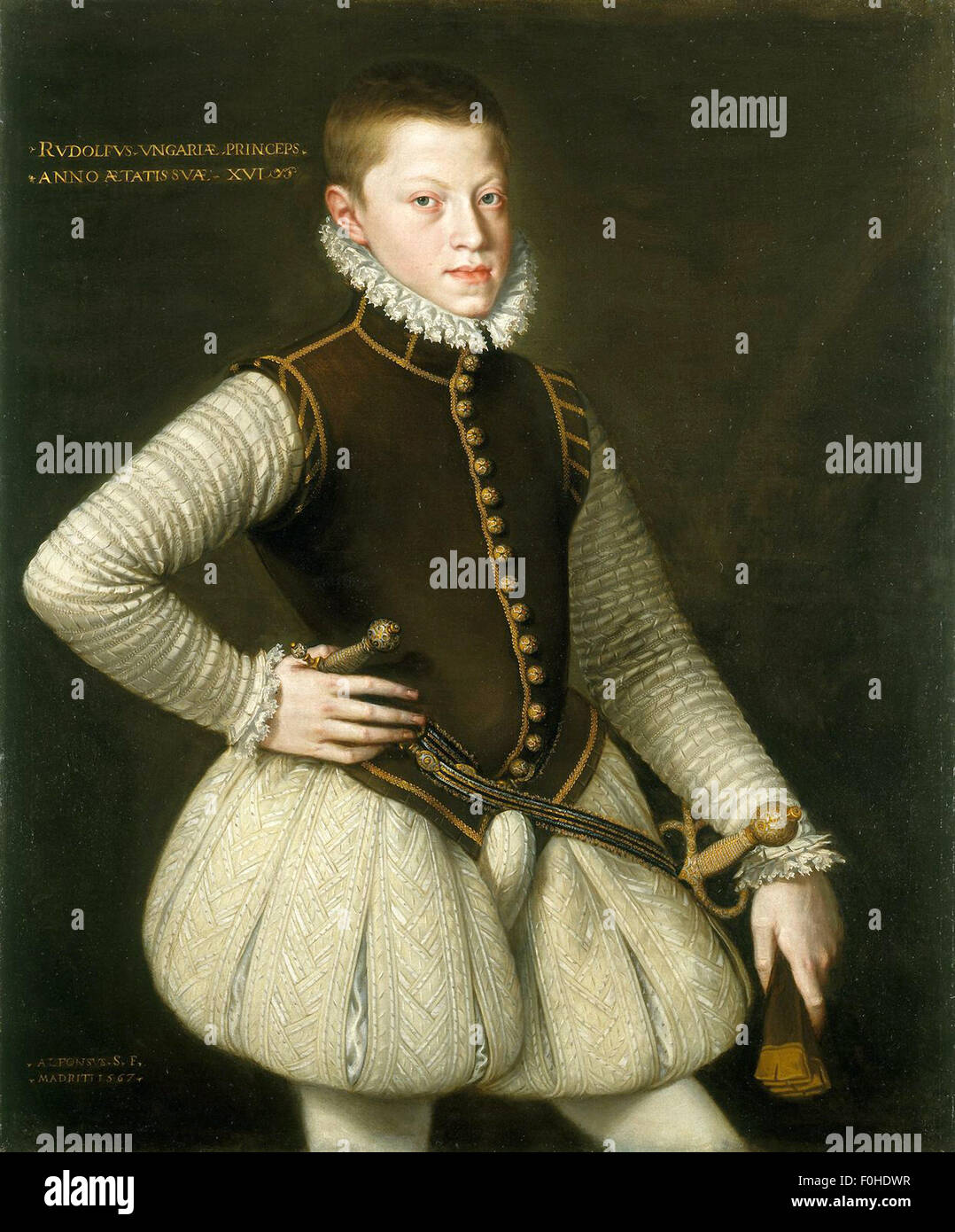 Alonso Sánchez Coello - Rodolphe II, Empereur d'Autriche Banque D'Images