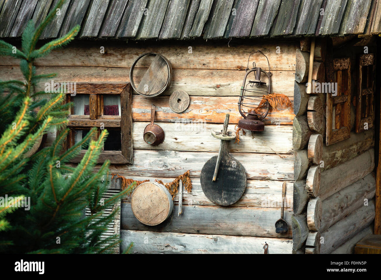 Vieille maison de bois. Banque D'Images