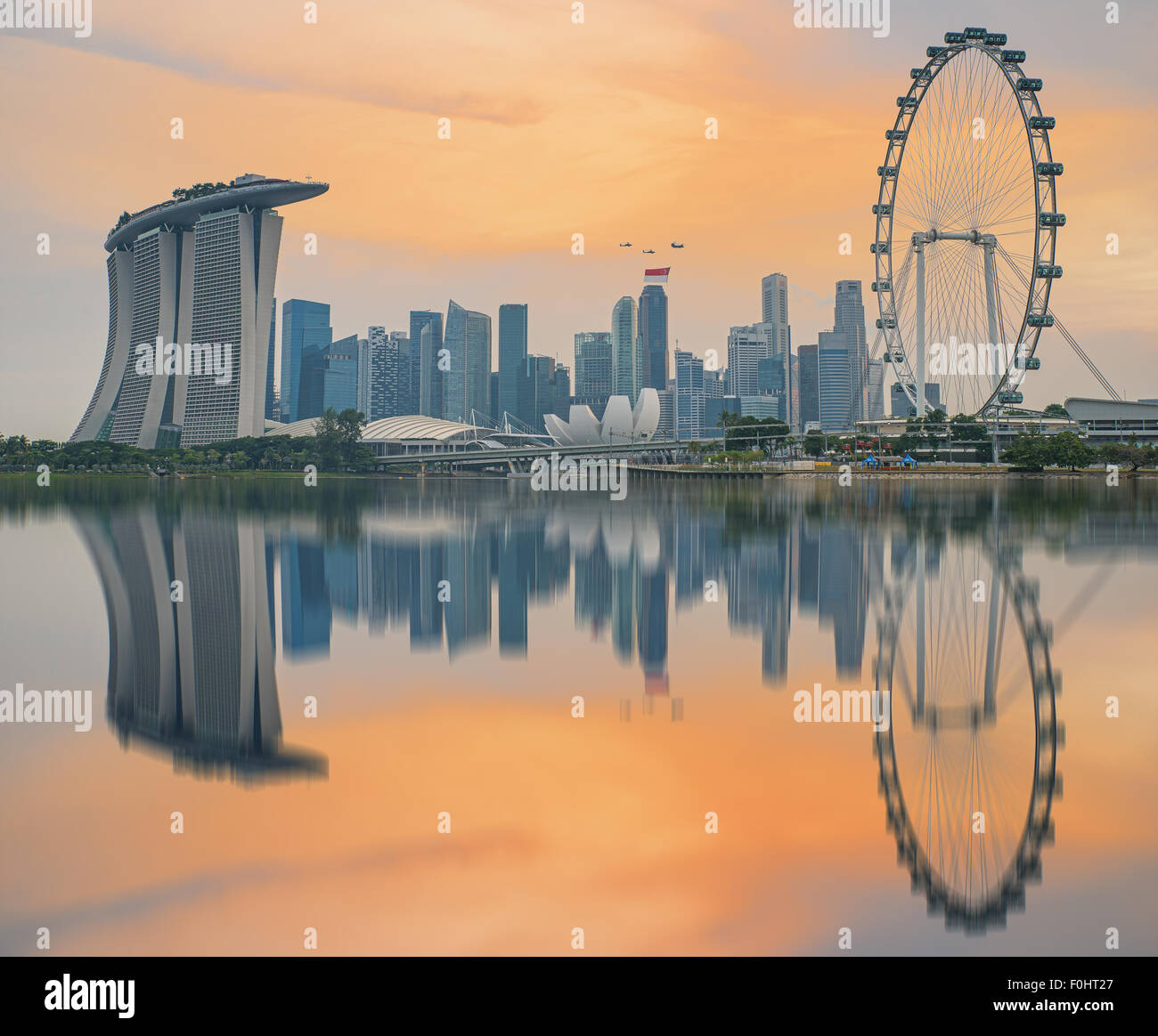 La célébration du 50e anniversaire de Singapour à Marina Bay à Singapour Banque D'Images