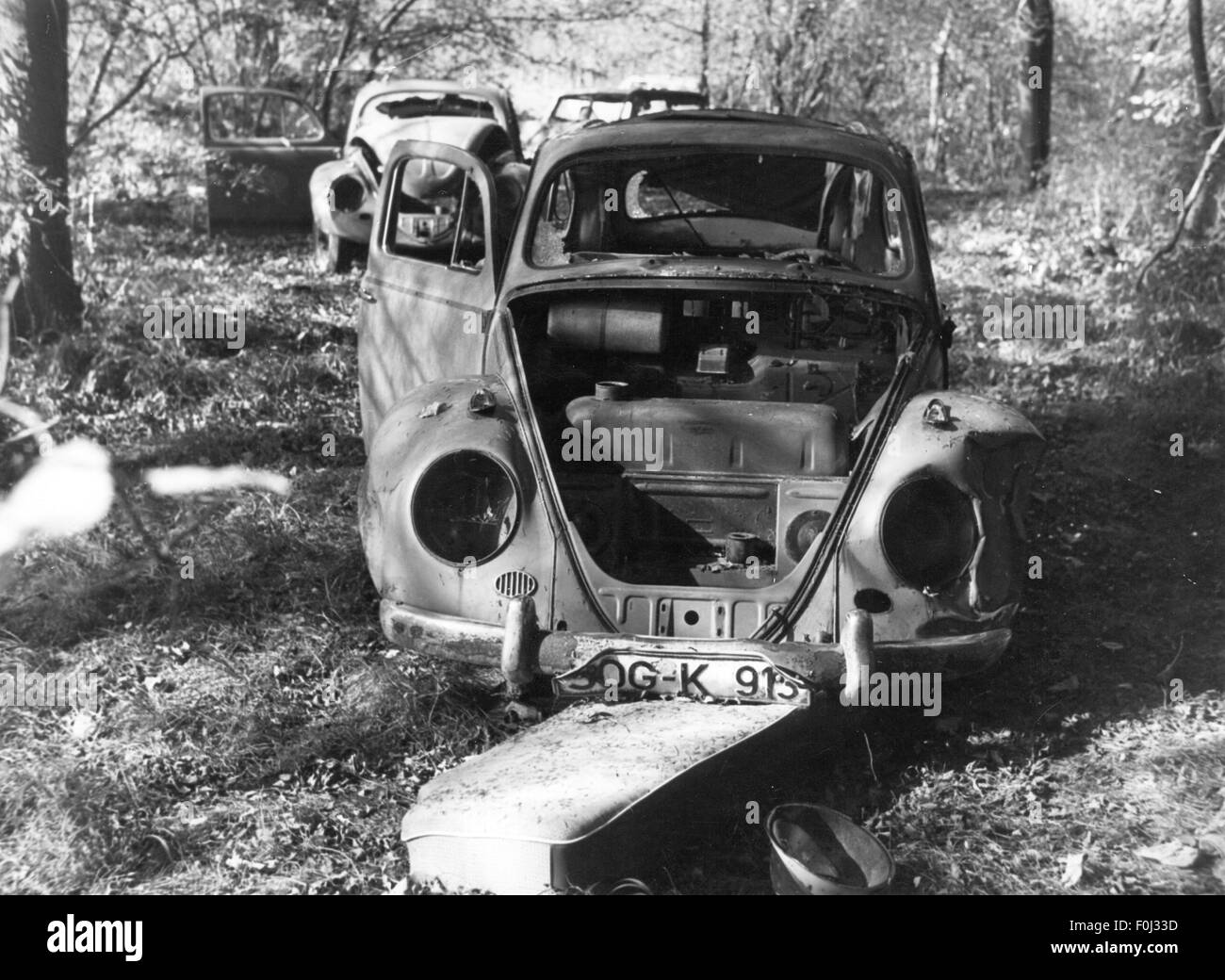 Environnement, épaves de voitures sur chantier de ferraille illégale, Epfach, années 1960, droits additionnels-Clearences-non disponible Banque D'Images