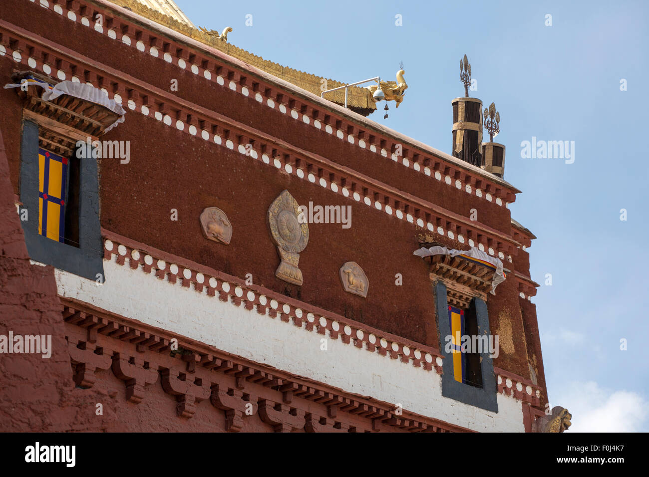 Détail du Palais du Potala à Lhassa. Maison historique du dalaï-lama. Site du patrimoine mondial de l'UNESCO. Chine 2013 Banque D'Images