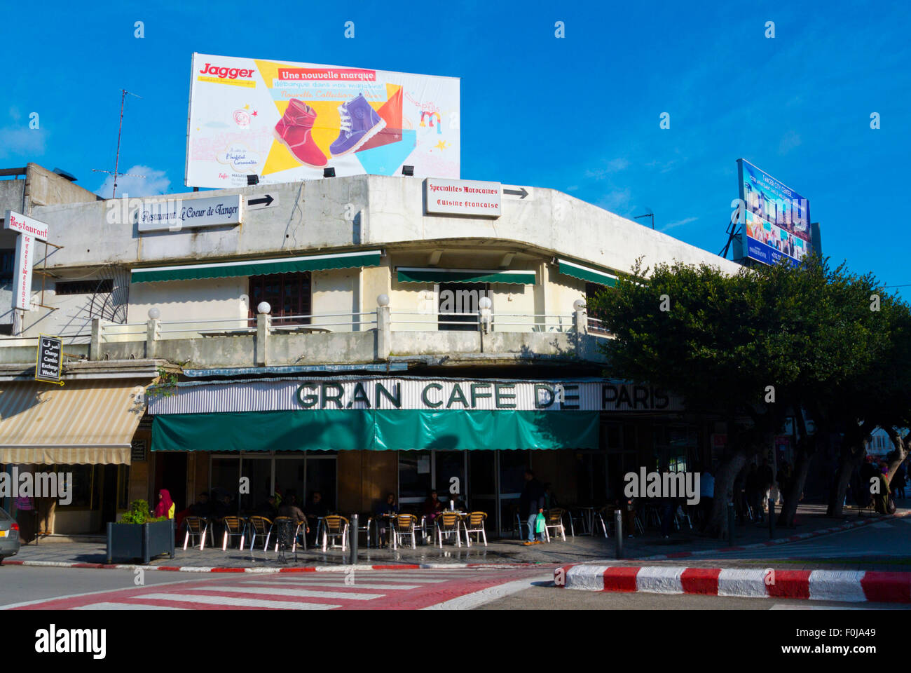 Gran Cafe de Paris, Ville Nouvelle, nouvelle ville, Tanger, Maroc, Afrique du Nord Banque D'Images