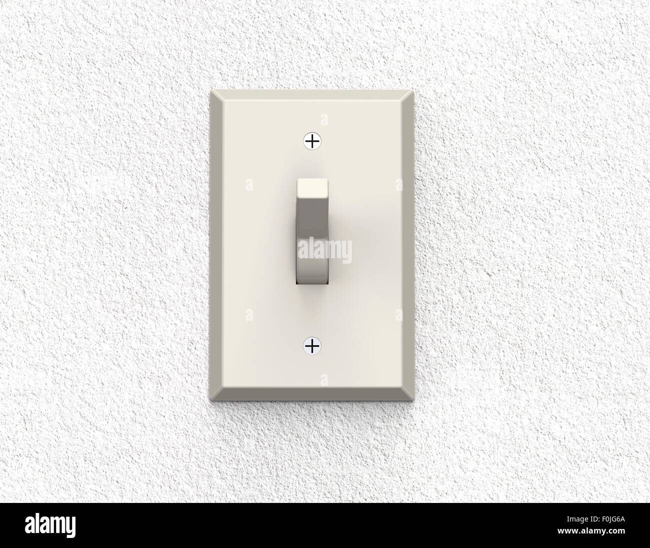 Le contacteur d'éclairage isolé sur un mur blanc Banque D'Images
