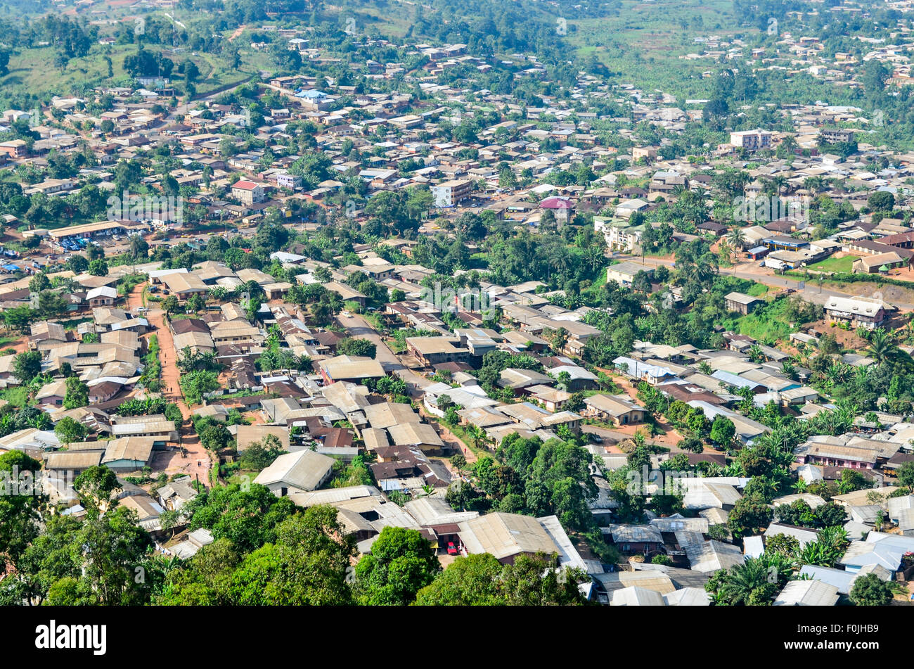 Vue aérienne de la ville de Bamenda, Cameroun, du nord-ouest Banque D'Images