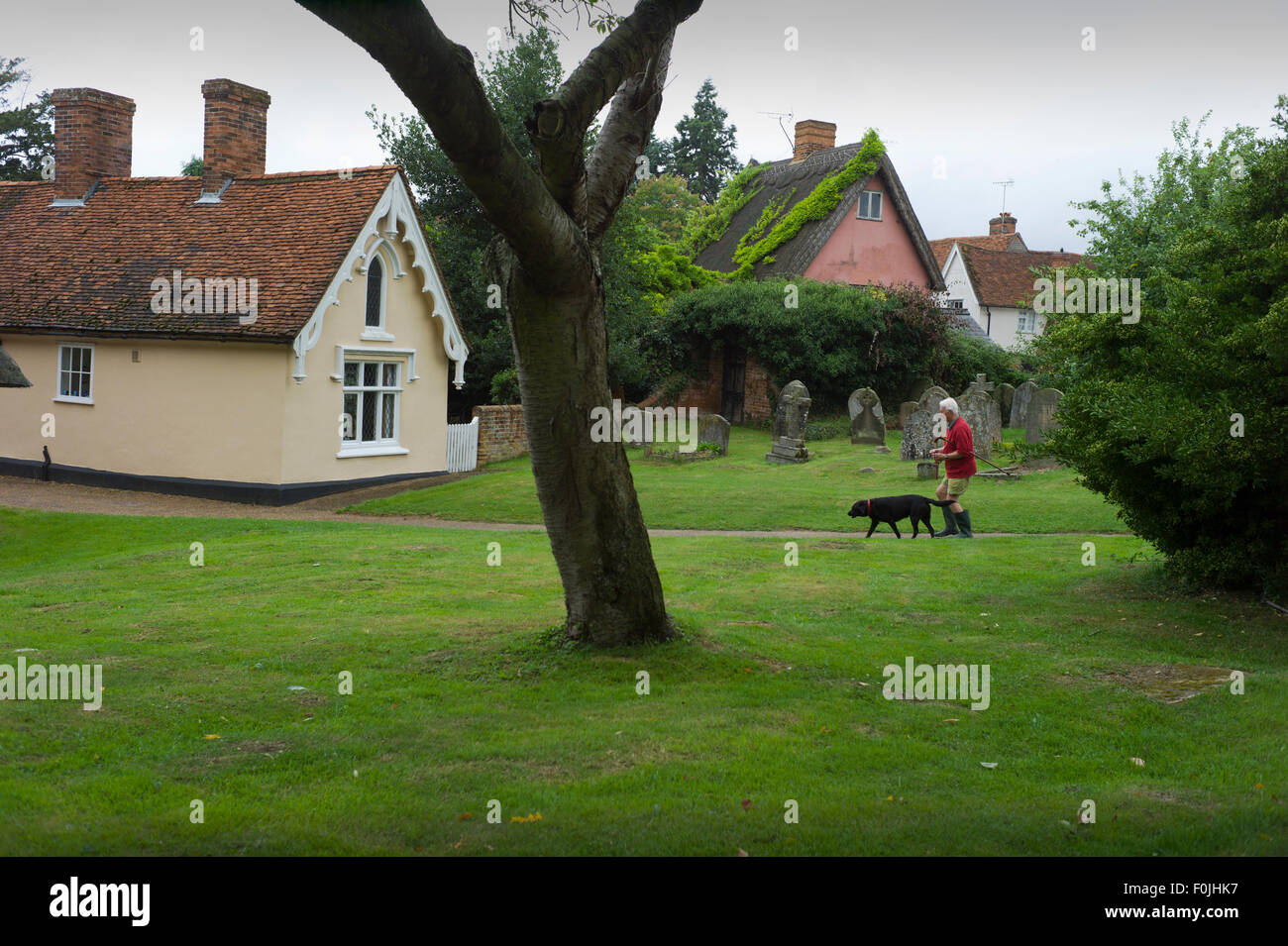 Thaxted Alms Maisons, Thaxted Cimetière,Thaxted Essex, Angleterre. Août 2015 Banque D'Images