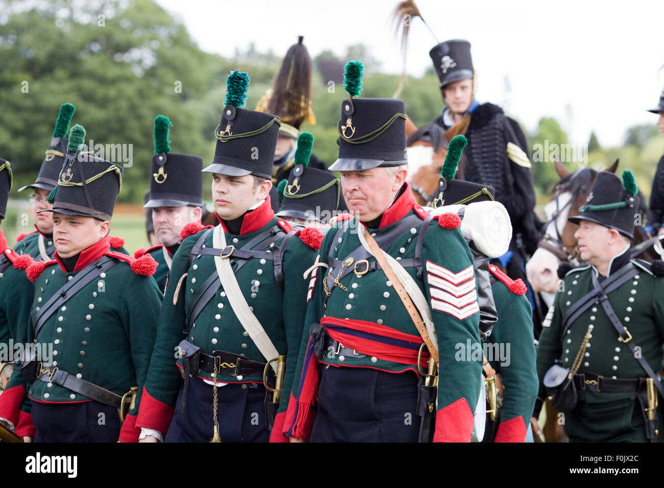 95Th Rifles à la bataille de Waterloo reenactment Banque D'Images