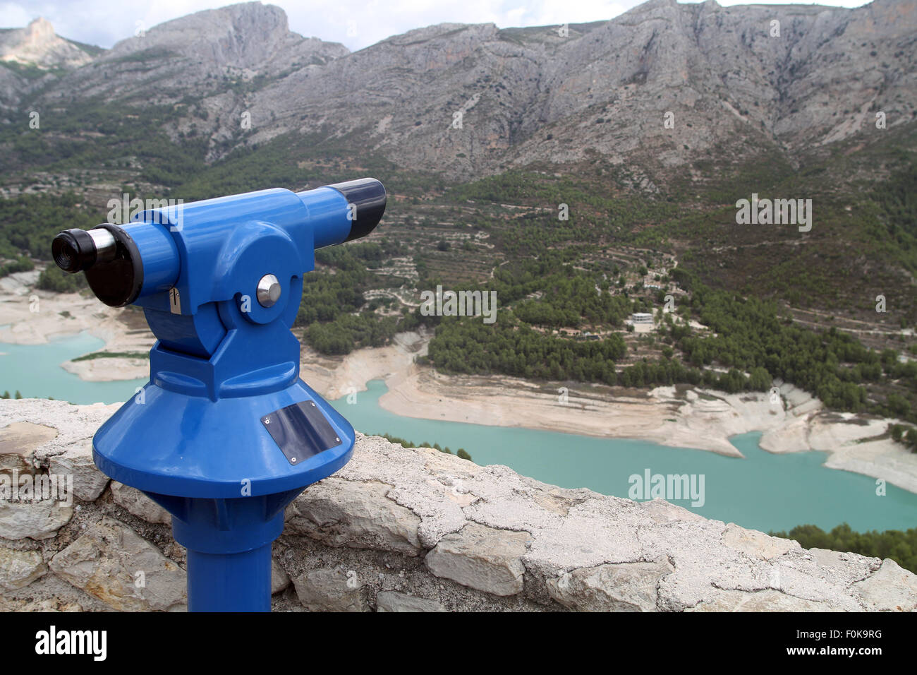 Télescope touristique Espagne Guadalest Banque D'Images