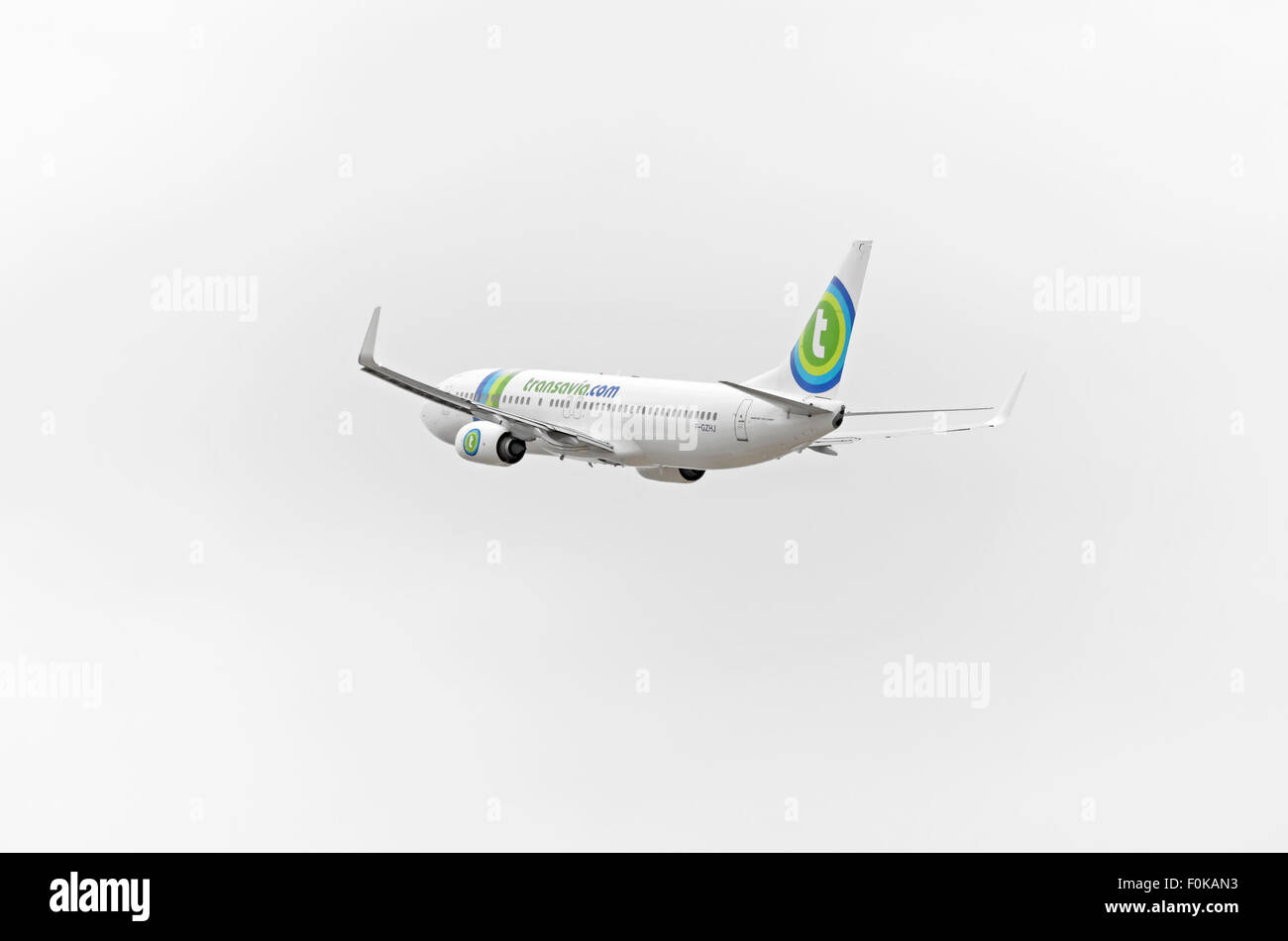 -Avions Boeing 737-86J-, -d- Transavia France, la compagnie aérienne est de décoller de l'aéroport- -Adolfo Suarez. Banque D'Images