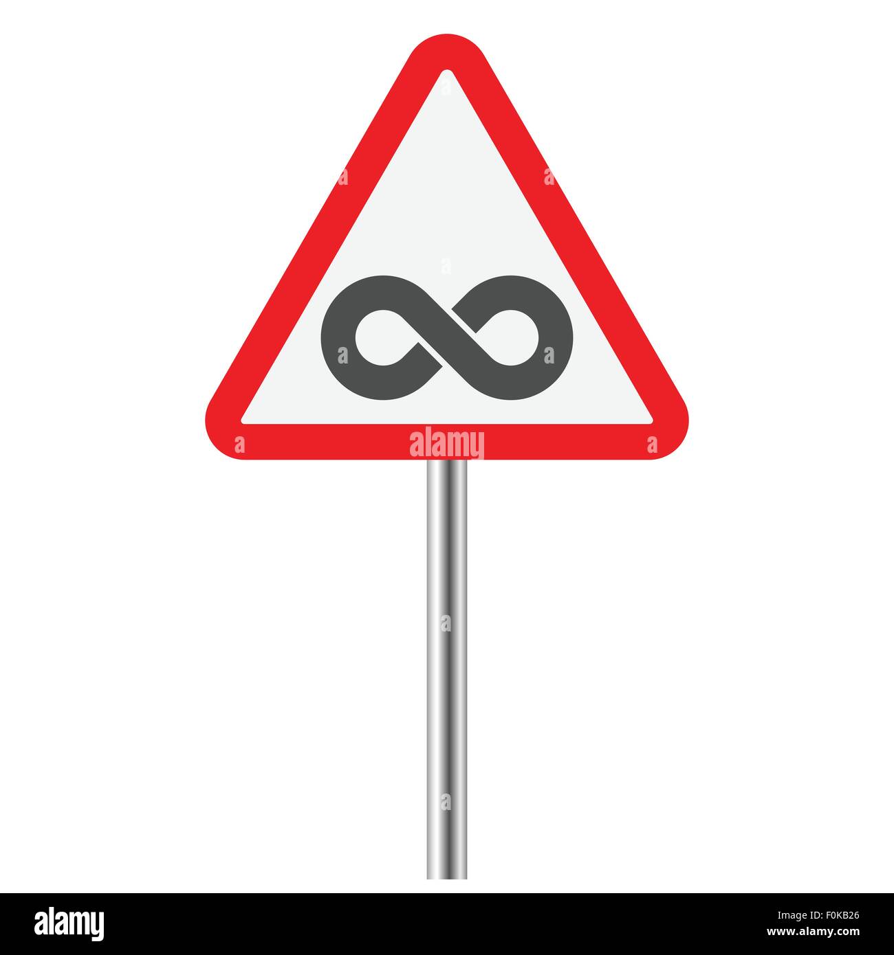 Symbole de l'infini sur le panneau de signalisation d'avertissement d'illustration vectorielle isolés Illustration de Vecteur