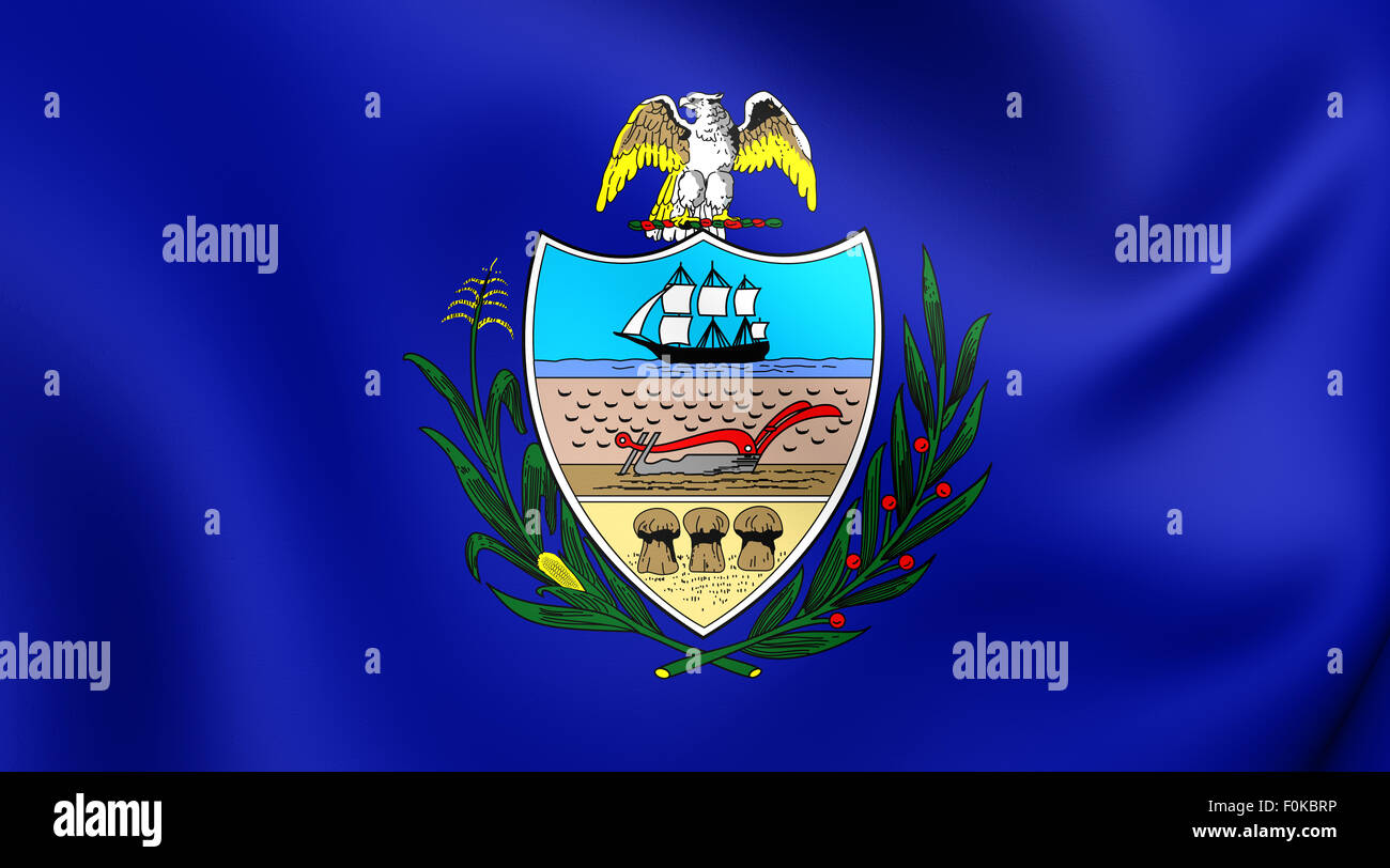 3D Drapeau de l'Allegheny County, en Pennsylvanie. Close Up. Banque D'Images