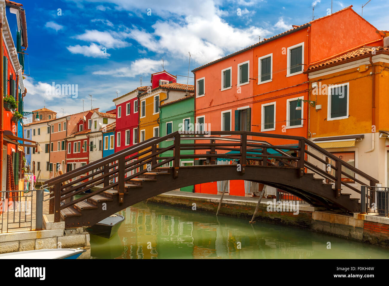 Maisons colorées sur la Burano, Venise, Italie Banque D'Images