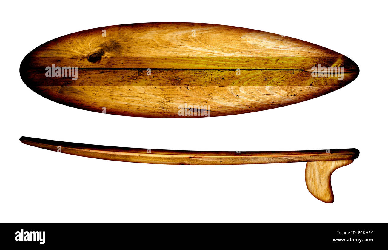 Retro 60's isolés de surf sur un fond blanc. Banque D'Images