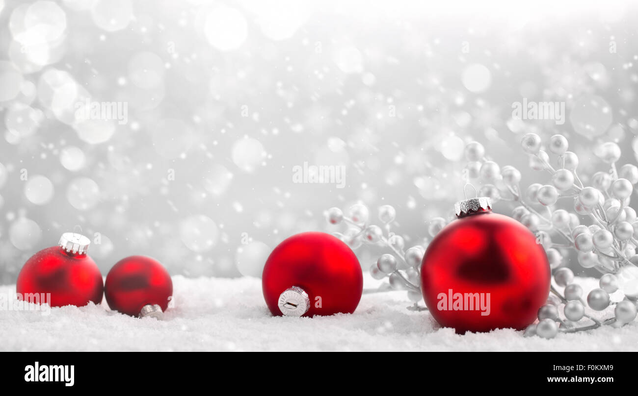 Boules de Noël sur fond abstrait Banque D'Images