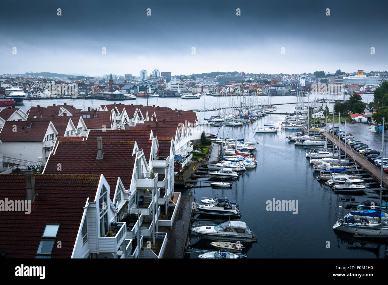 Vue sur le port de Stavanger, Norvège Banque D'Images