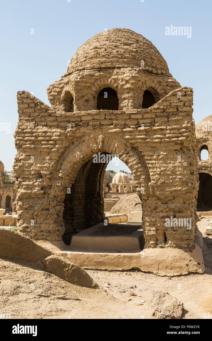 Les mausolées, les Fatimides, cimetière, Assouan, Egypte Banque D'Images