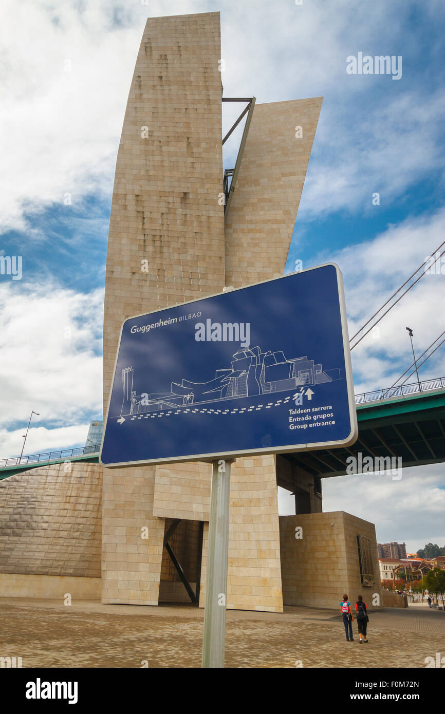 Musée Guggenheim de Bilbao, en Biscaye, l'Espagne, l'Europe. Banque D'Images