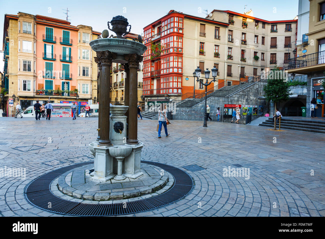 Unamuno Square. Bilbao, Biscaye, Espagne, Europe. Banque D'Images