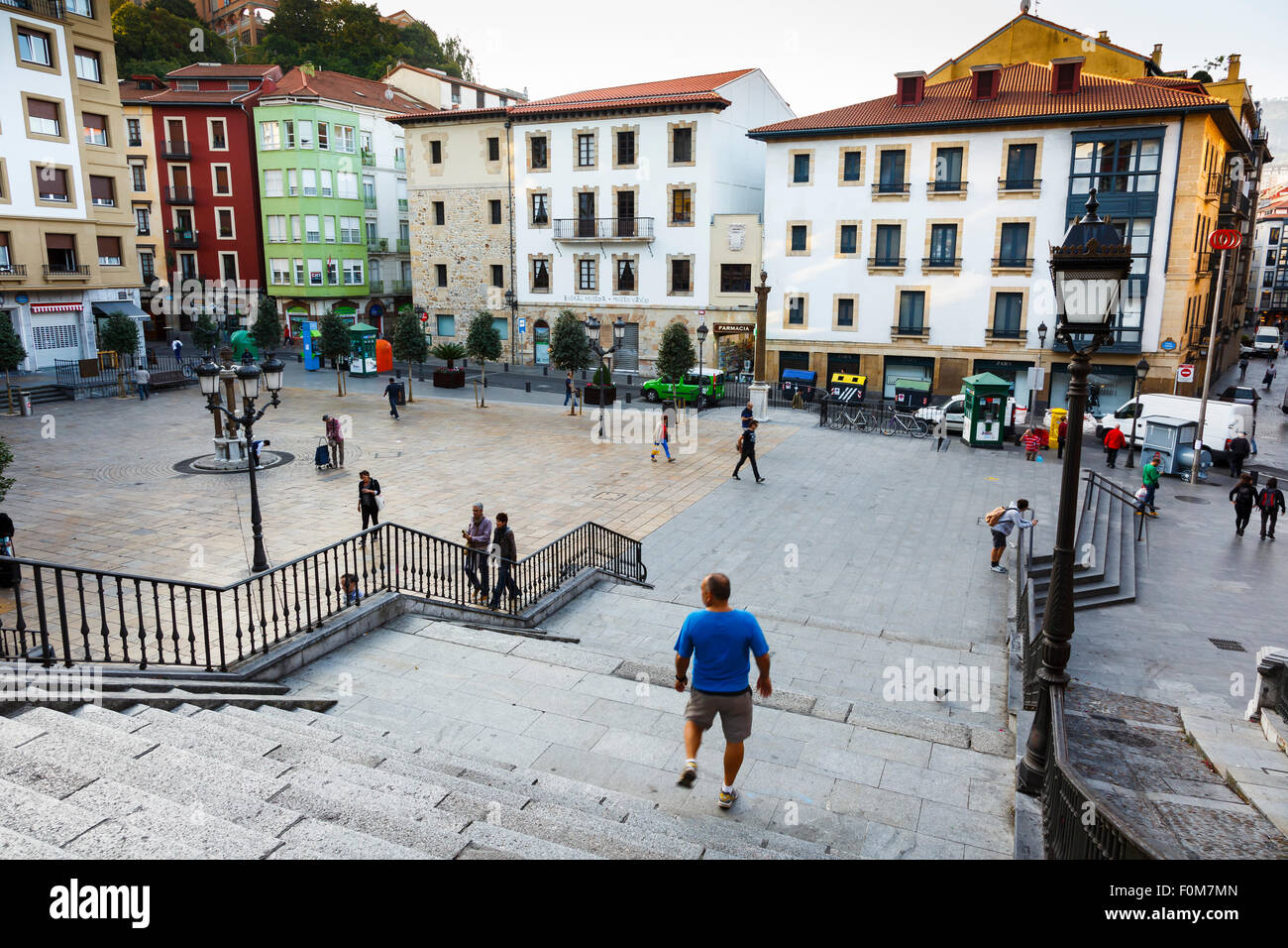 Unamuno Square. Bilbao, Biscaye, Espagne, Europe. Banque D'Images