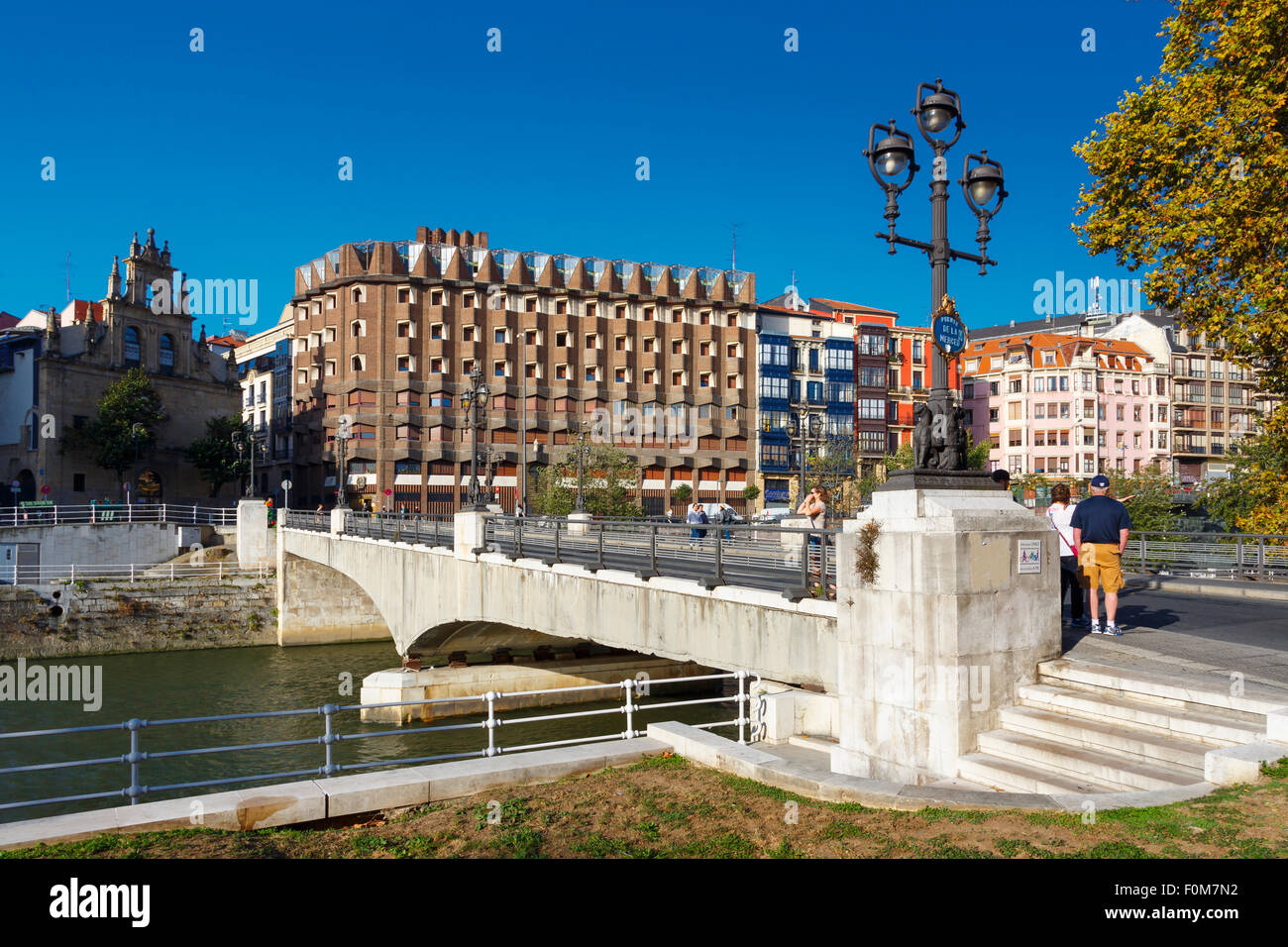 Pont de La Merced. Bilbao, Biscaye, Espagne, Europe. Banque D'Images