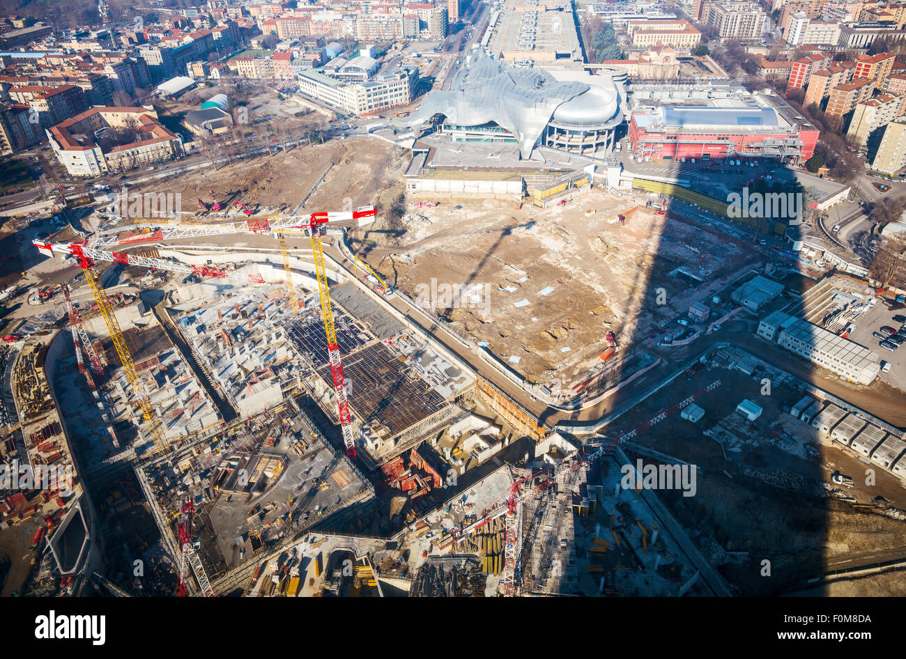 Italie, Milan, ville, vue panoramique depuis la tour de l'intérieur d'Isozaki Banque D'Images