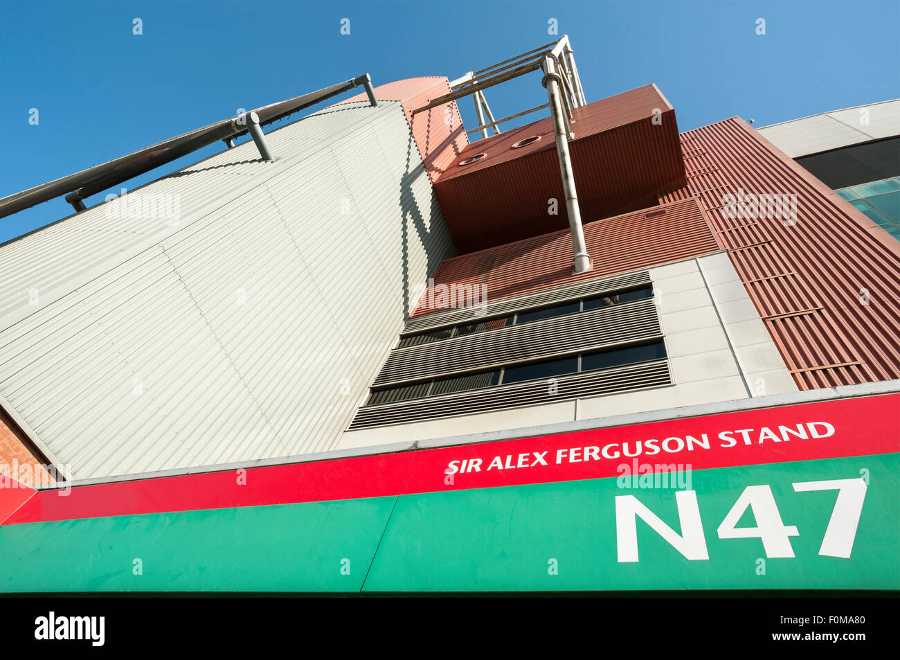 Sir Alex Ferguson, Stand, Old Trafford, Manchester Banque D'Images