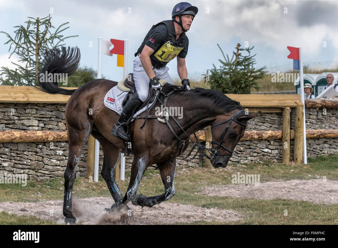 FBE Gatcombe 2015 - Oliver Townend riding Note Worthy - Intermédiaire britannique gagnant Banque D'Images