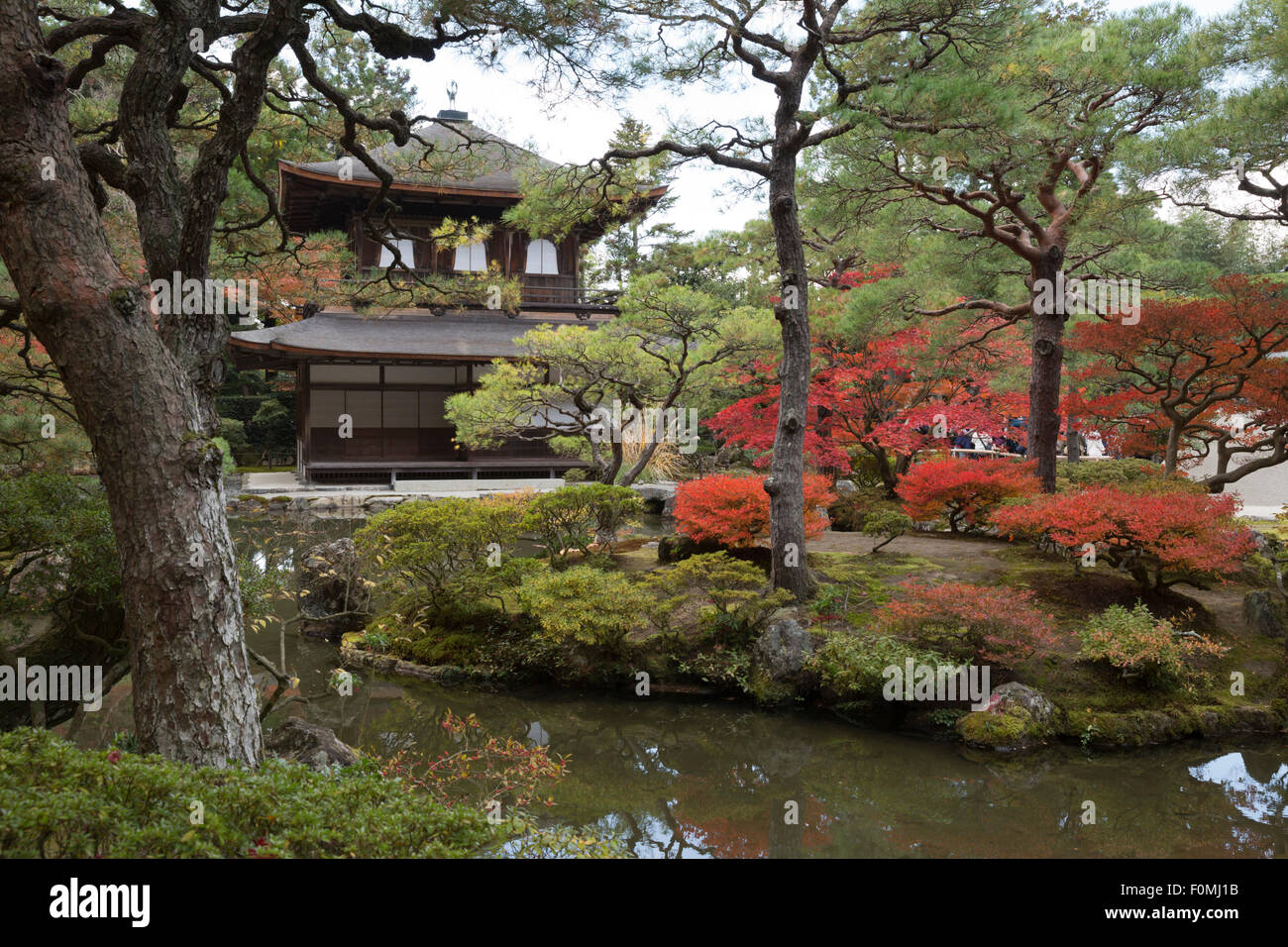 Le pavillon de l'argent, Ginkaku-ji (Temple bouddhiste), le nord de Higashiyama, Kyoto, Japon, Asie Banque D'Images