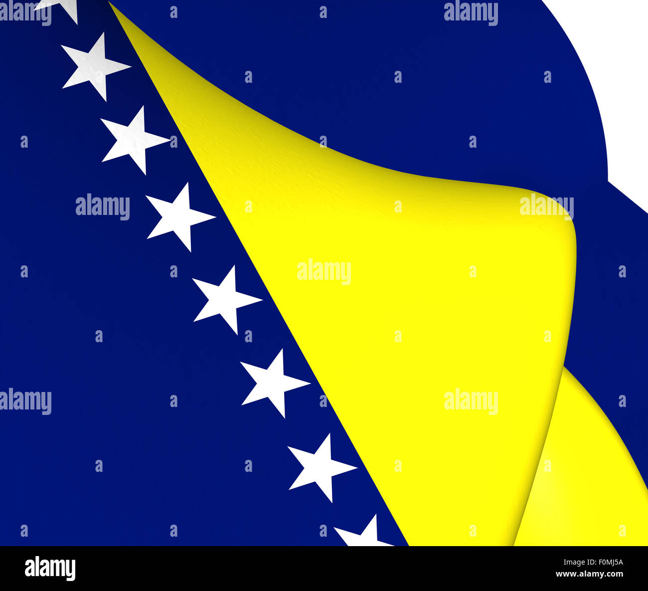 Drapeau de la Bosnie-Herzégovine. Close Up. Banque D'Images