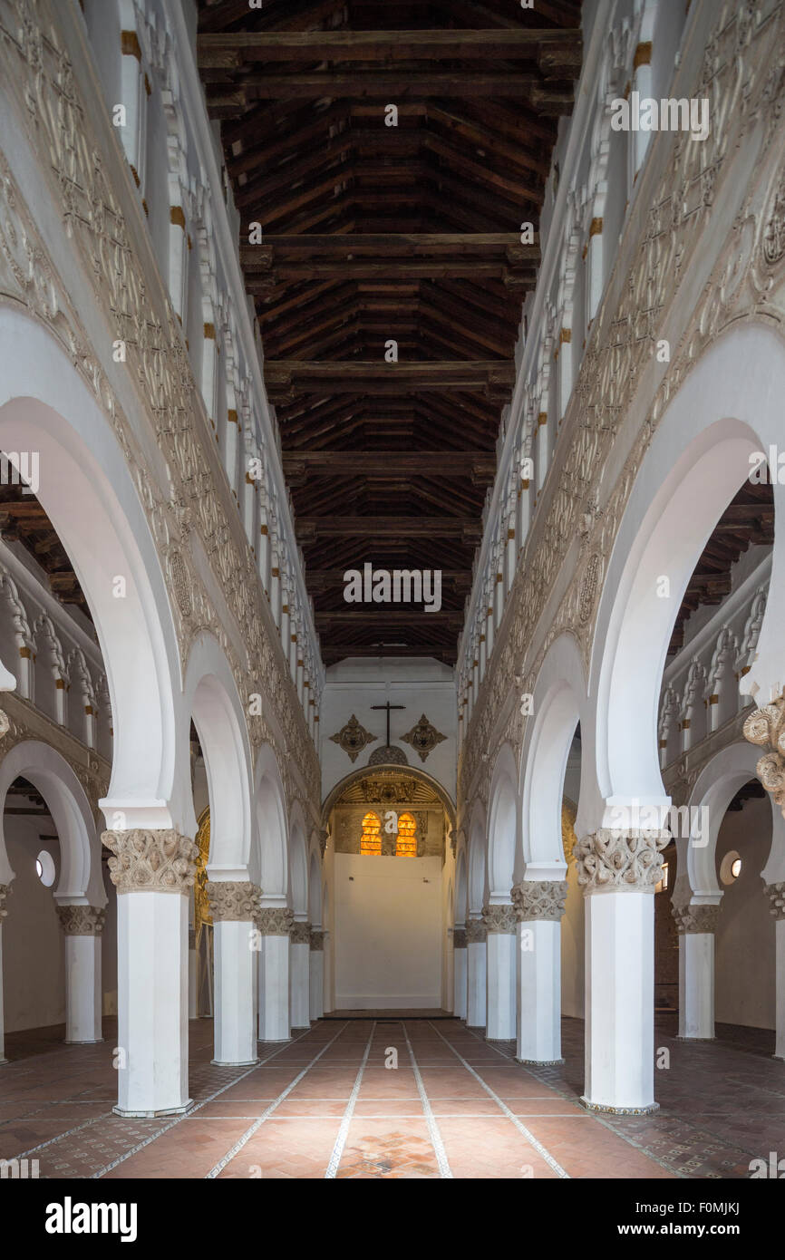 Santa María la Blanca Ibn 2888 Synagogue, Tolède, Espagne Banque D'Images