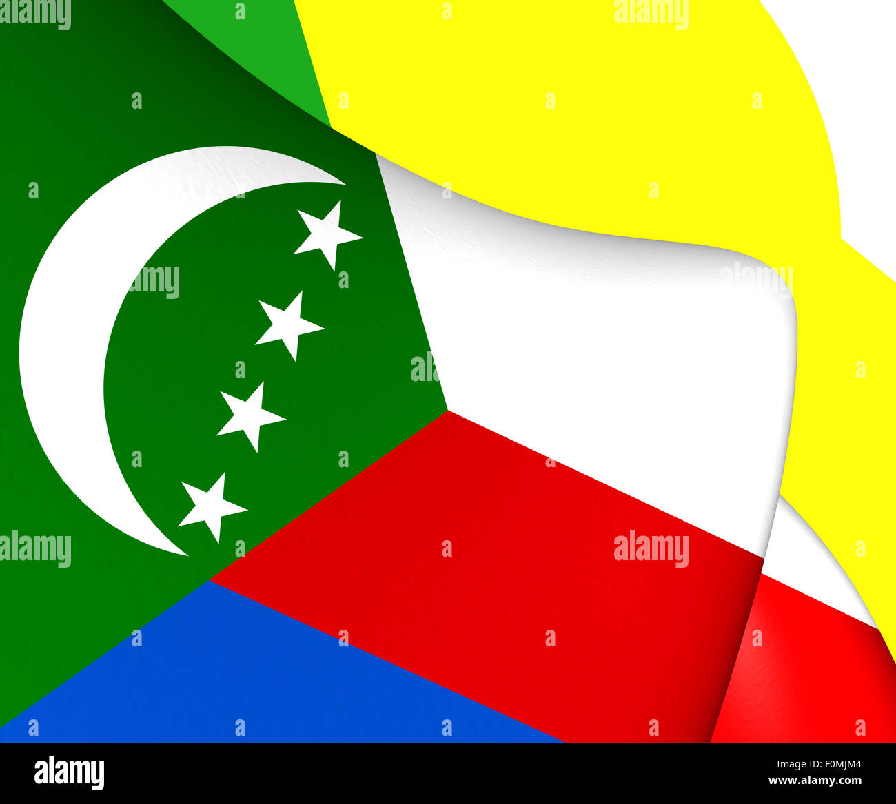 Pavillon des Comores. Close Up. Banque D'Images