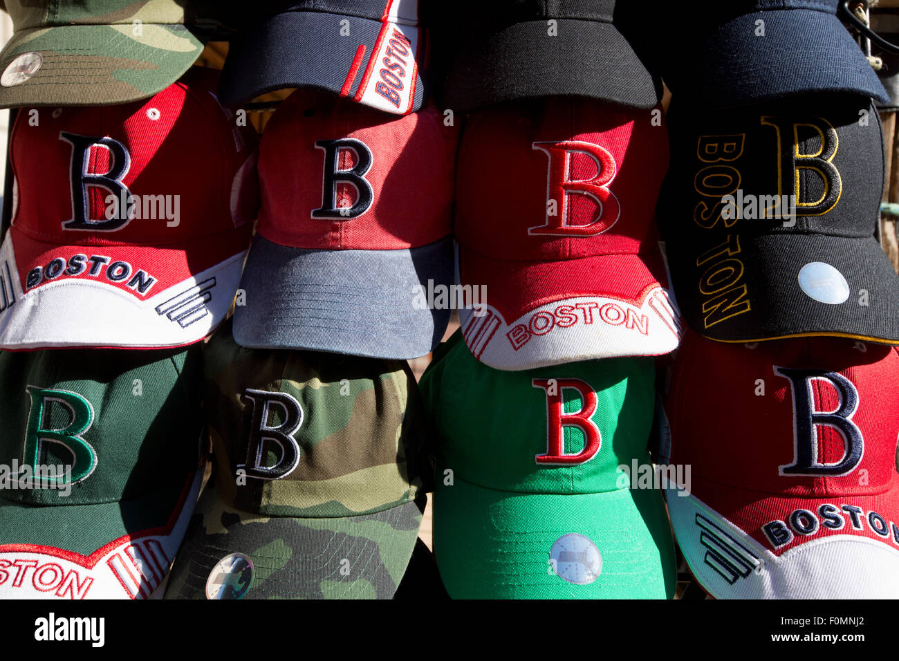 Les casquettes de baseball des Boston Red Sox Banque D'Images