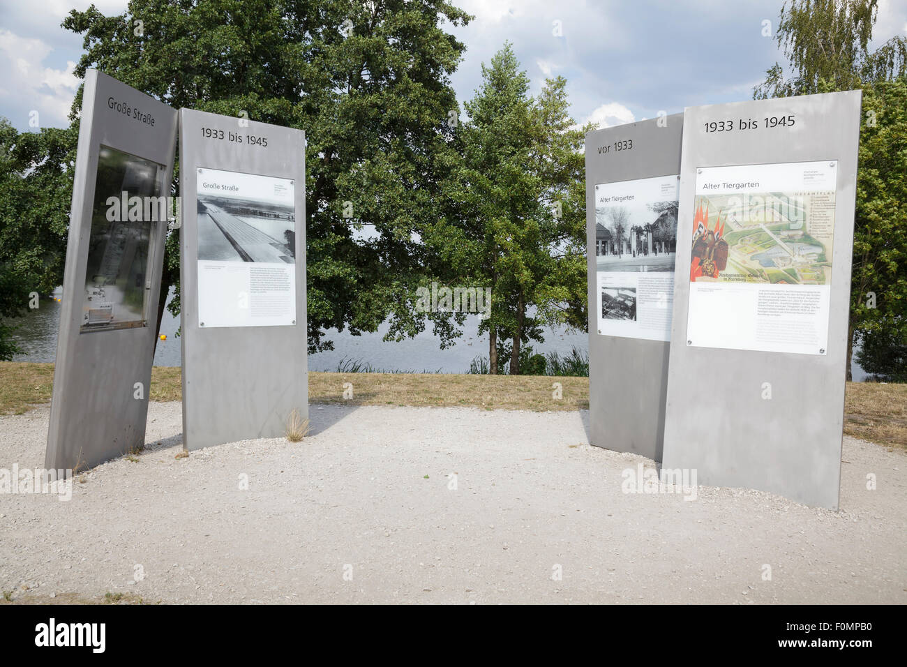Parti nazi motifs rallye des panneaux d'information, Nuremberg, Bavière, Allemagne Banque D'Images