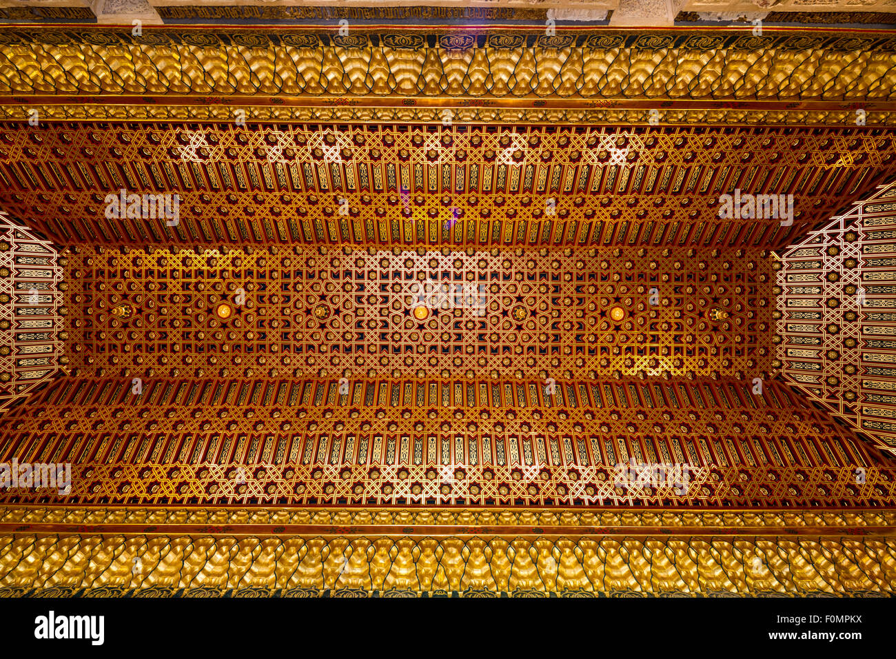 Détail de plafond de salle de réception, de l'Alcazar de Ségovie, Espagne Banque D'Images