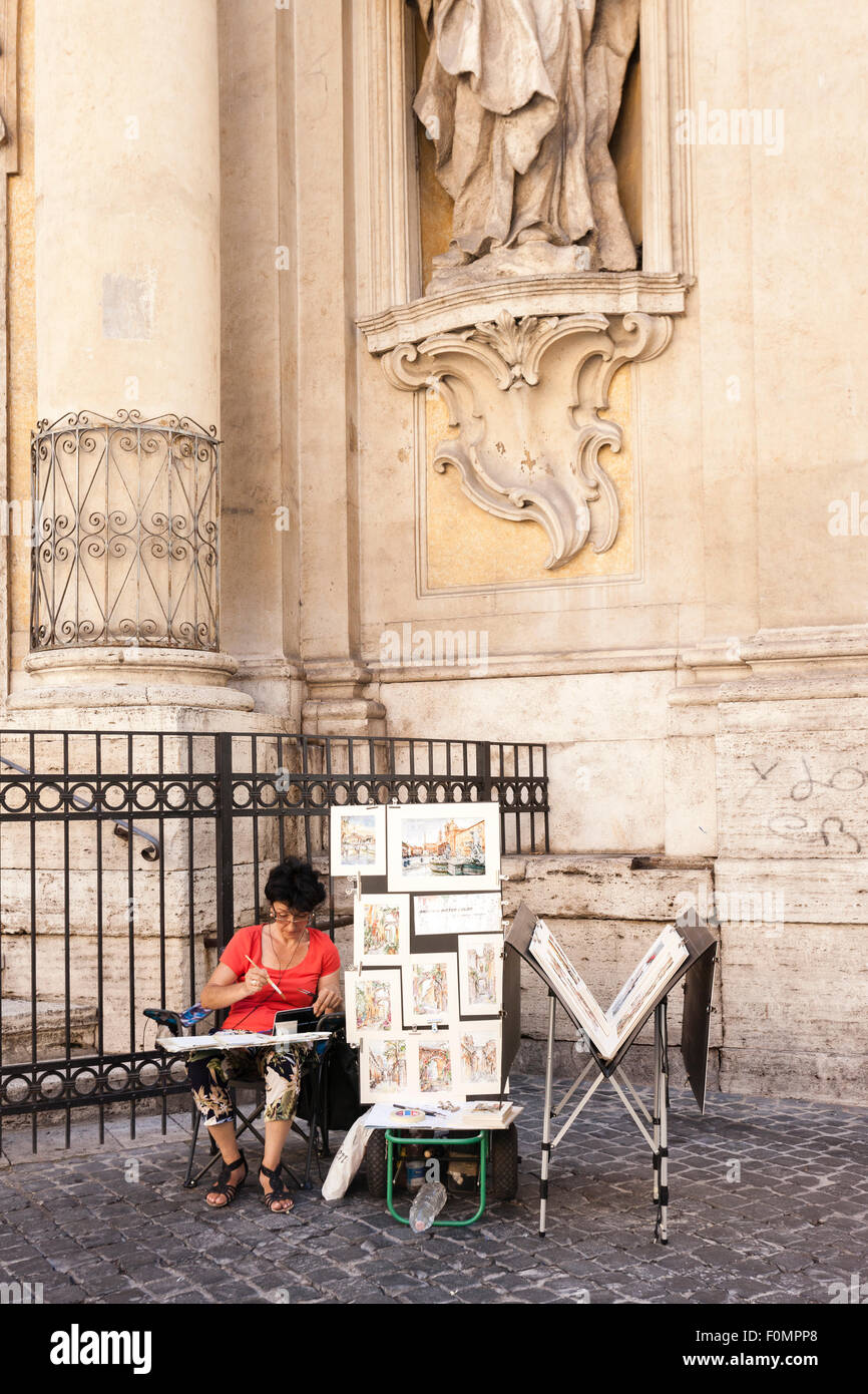 Artiste de rue, Rome, Italie Banque D'Images