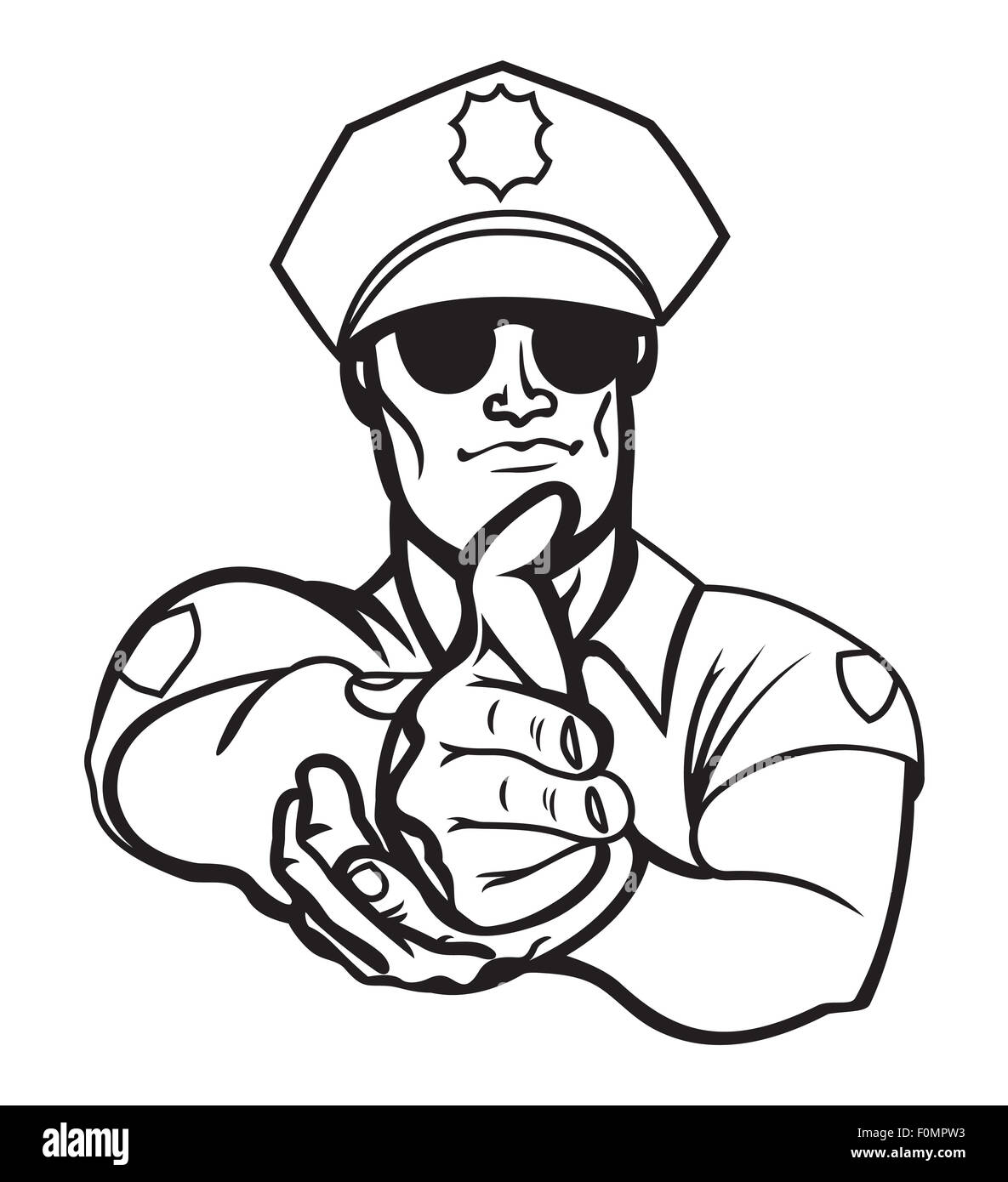 Illustration vecteur de l'agent de police Banque D'Images