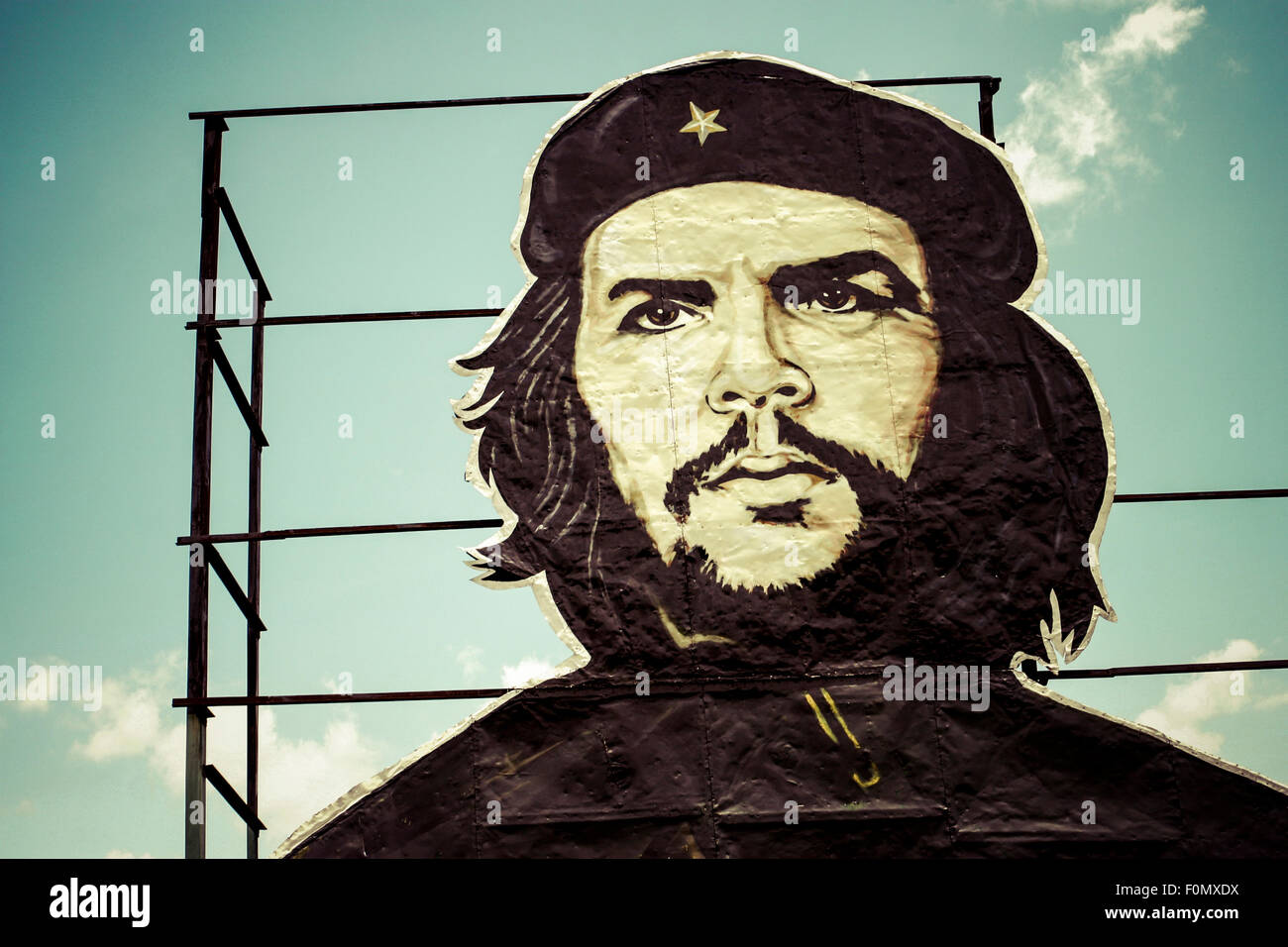 Che Guevara sur peinture bâtiment dans la vieille Havane . 2004 pris dans la Vieille Havane, Cuba. Banque D'Images