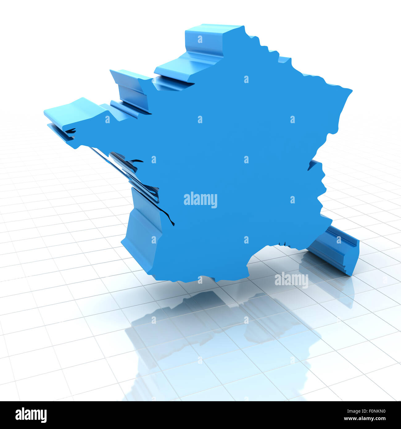 Carte de France extrudé Banque D'Images
