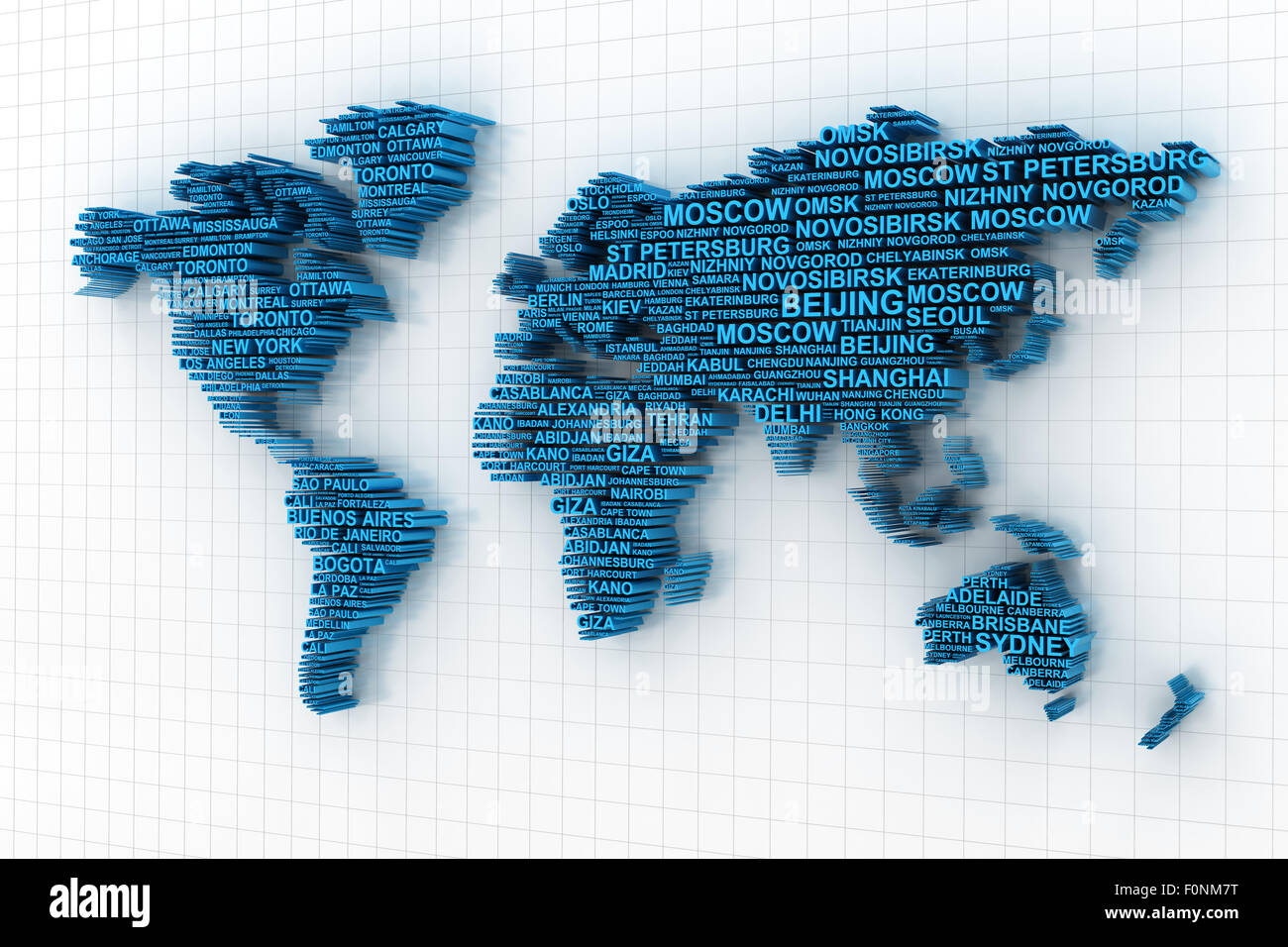Carte du monde faite de mots Banque D'Images