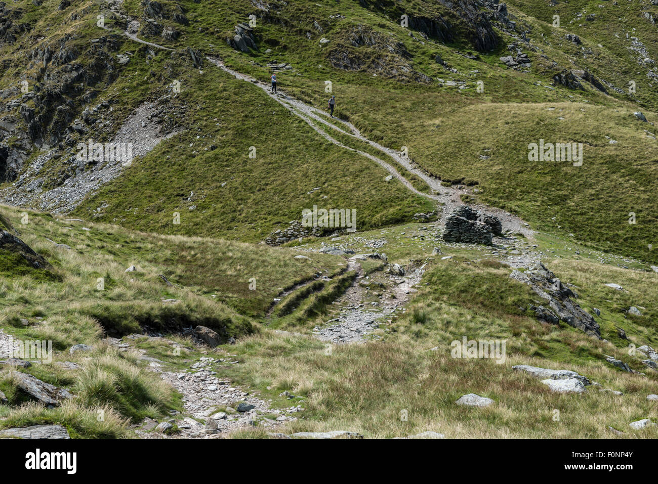 L'abri sur Nan Bield Col Cumbria Banque D'Images