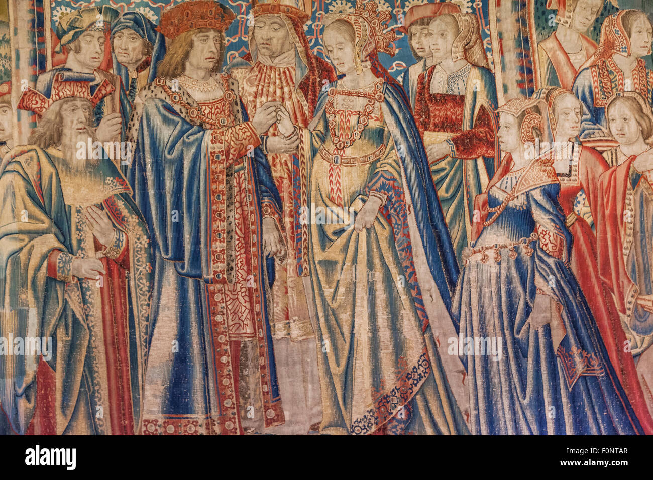 L'Angleterre, Kent, Hever, Hever Castle, tapisserie représentant Anne Boleyn Banque D'Images