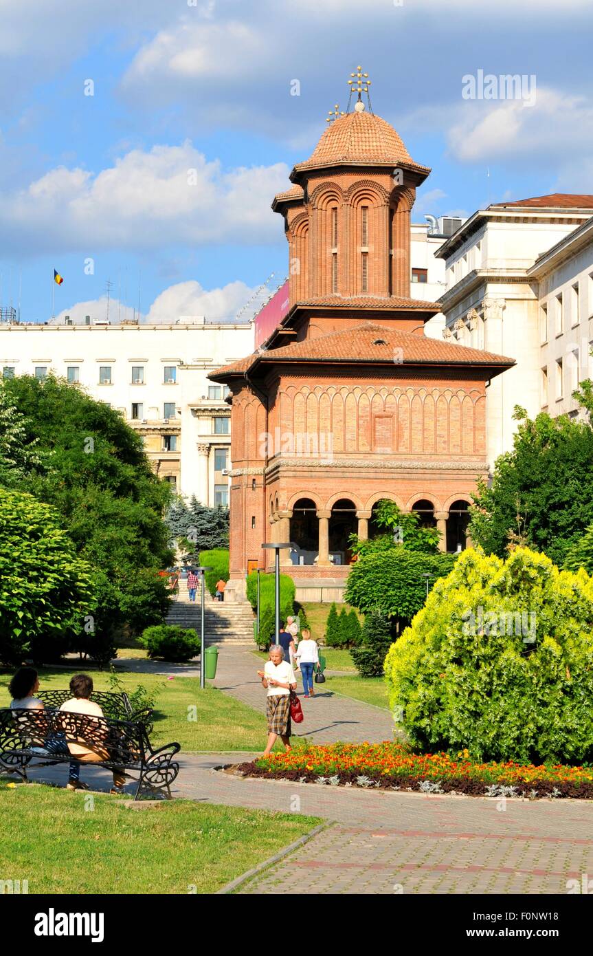 Des détails architecturaux de l'ancienne église de Roumanie à Bucarest, Roumanie Banque D'Images