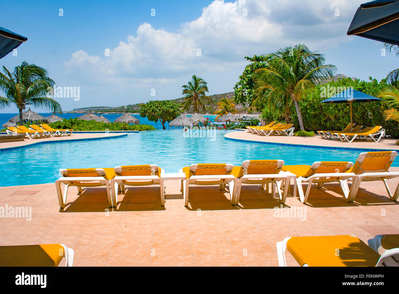Piscadera Bay Hôtel en natation Willemstad Curacao Banque D'Images