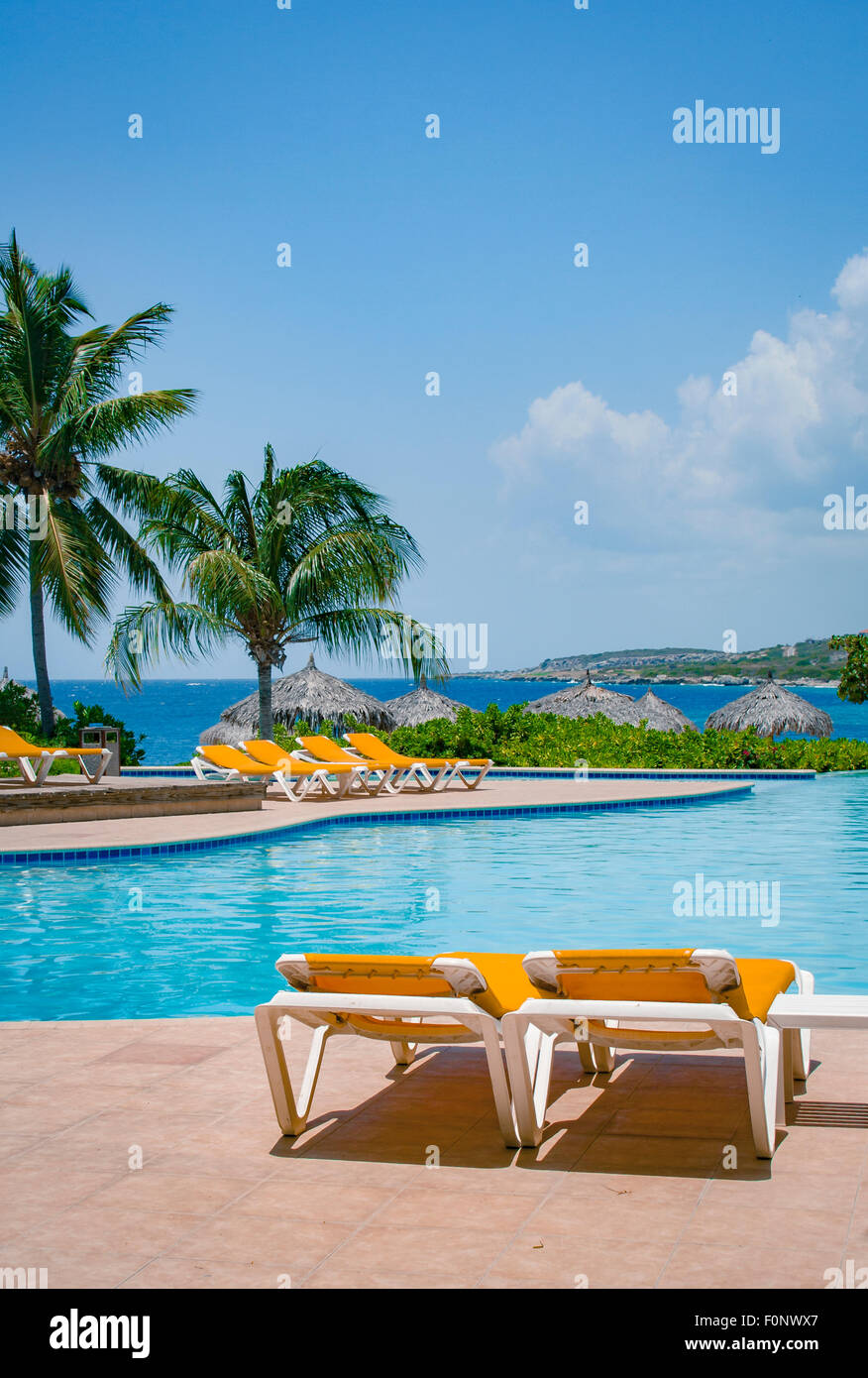 Piscadera Bay Hôtel en natation Willemstad Curacao Banque D'Images