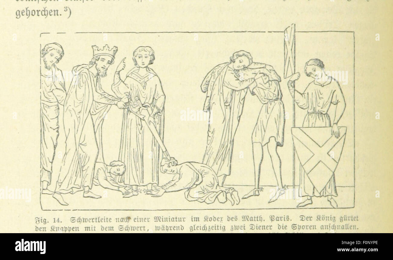 Image de la page 112 de 'Kulturgeschichte des Mittelalters', un travail scientifique sur l'histoire culturelle du moyen âge, explorant la société médiévale, l'art et l'architecture avec des illustrations détaillées. Banque D'Images