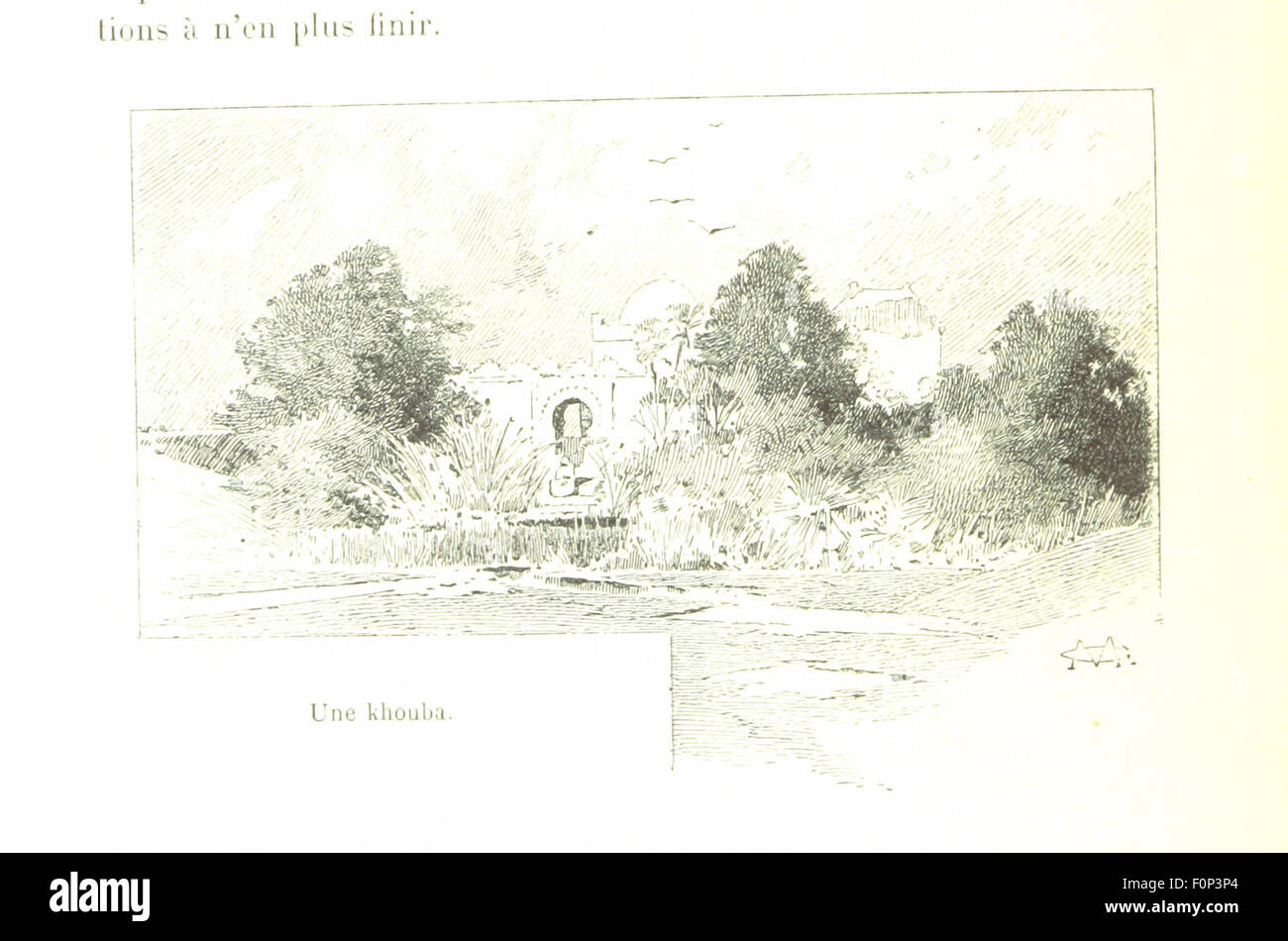 Une image de la page 80 de 'A travers le Maroc', un livre contenant des notes et des croquis faits par un artiste lors d'un voyage à travers le Maroc. Le livre offre un aperçu visuel des paysages, de l'architecture et de la vie quotidienne au Maroc au cours de cette période. Banque D'Images