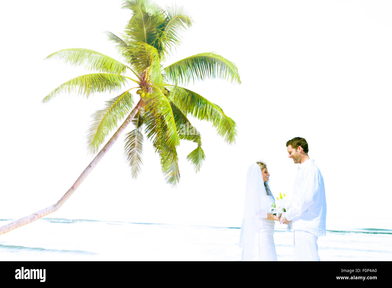Romance Beach Couple Amour Mariage Concept Banque D'Images